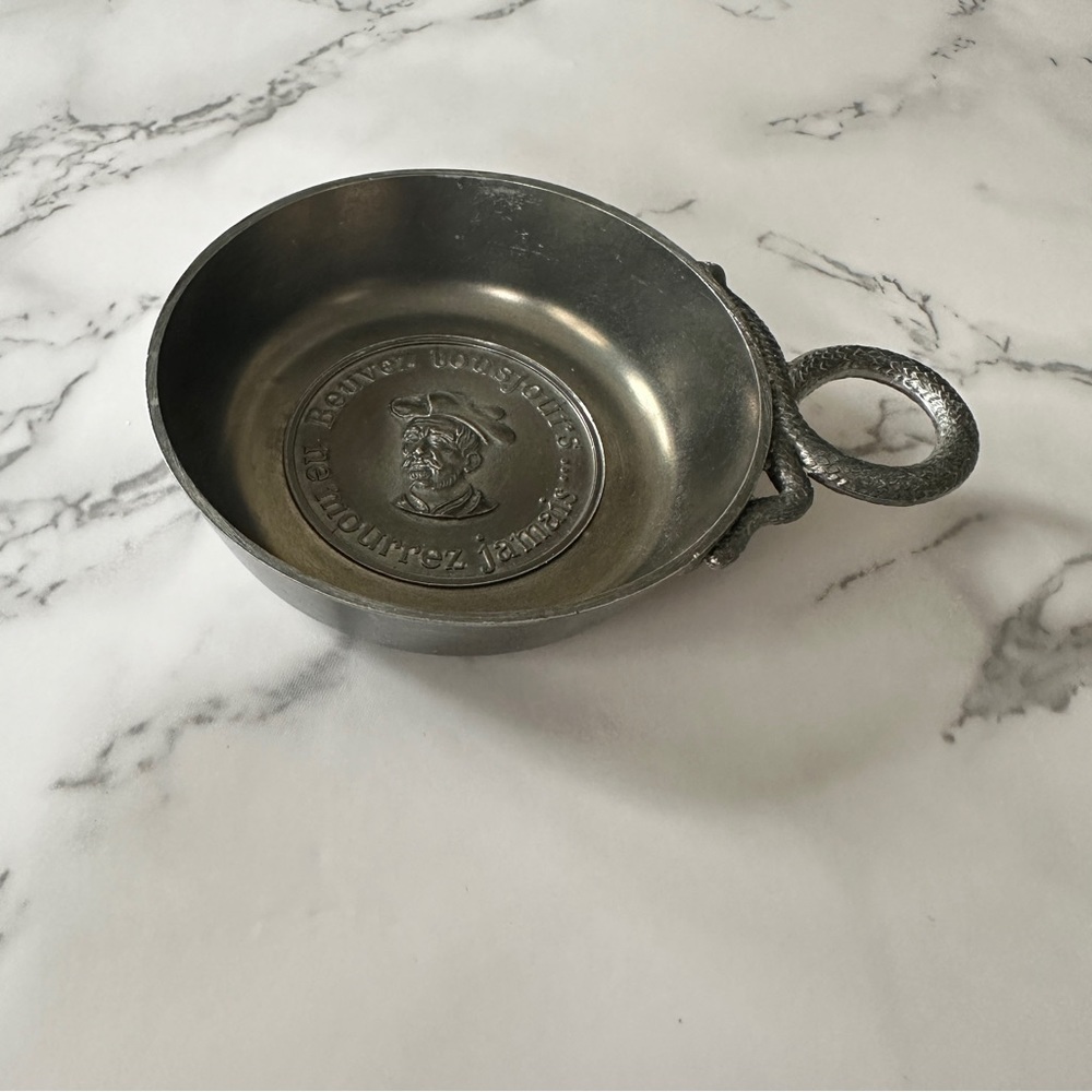 Vintage pewter wine tasting cup